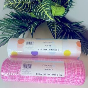 Easter Wreath Mesh Multicolor polka dots & Pink Sheer, Arts & Crafts,table decor